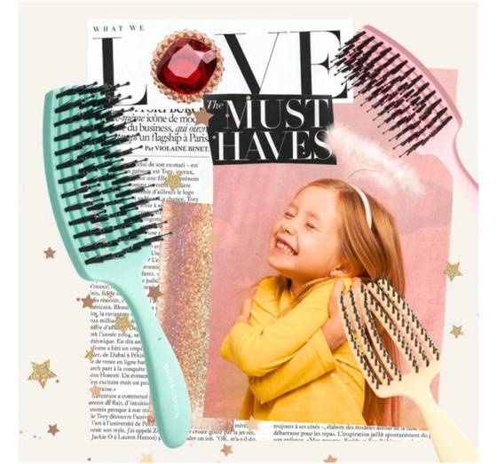 Olivia Garden Fingerbrush Care Mini Kids szczotka do włosów Yellow