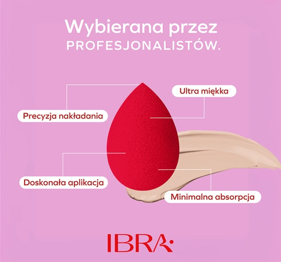 Ibra Makeup Blender Sponge gąbka do makijażu Czerwona