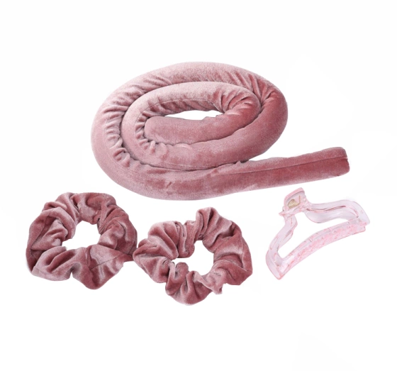 Sister Young Lisa zestaw do kręcenia włosów wałek 2 scrunchie klips Pink