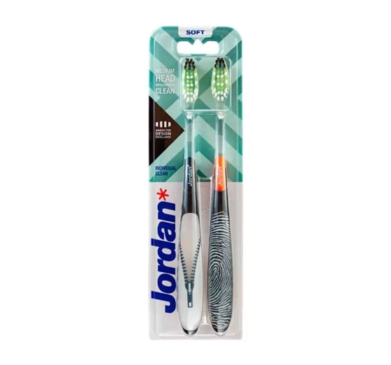 JORDAN INDIVIDUAL CLEAN 2-PACK SZCZOTECZKI DO ZĘBÓW SOFT