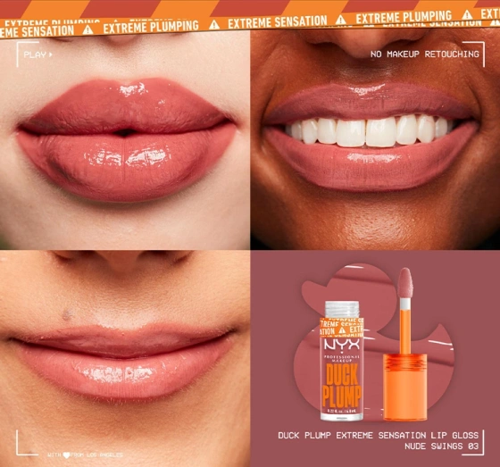 NYX Professional Makeup Duck Plump powiększający błyszczyk do ust 03 Nude Swings 6,8 ml