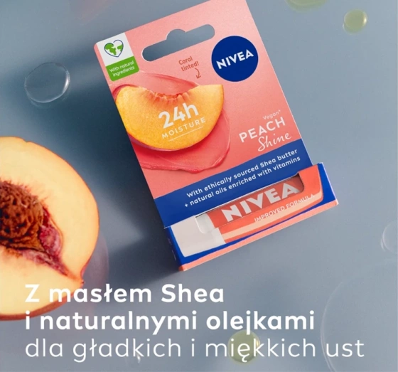 NIVEA pielęgnująca pomadka do ust Peach Shine 4,8 g