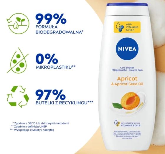 NIVEA pielęgnujący żel pod prysznic Apricot&Apricot Seed Oil 500 ml