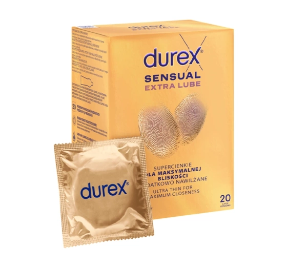 Durex Sensual Extra Lube ultracienkie prezerwatywy dodatkowo nawilżane 20 szt