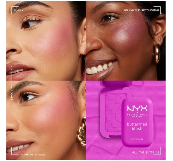 NYX Professional Makeup Buttermelt róż do policzków w kompakcie 12 All The Butta 5 g