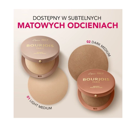 Bourjois Maxi Round Pot bronzer w pudrze do konturowania twarzy 001 Light Medium 7 g