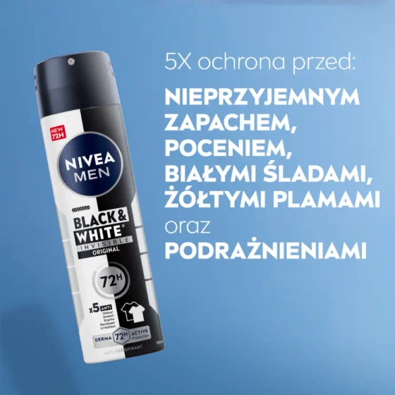 NIVEA MEN Black&White Invisible Original antyperspirant w sprayu dla mężczyzn 150 ml