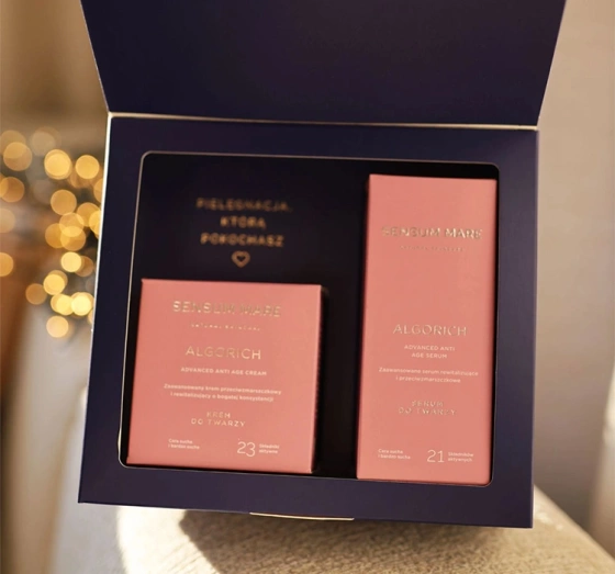 Sensum Mare Algogift zestaw kosmetyków do pielęgnacji twarzy krem przeciwzmarszczkowy Algorich 50 ml serum Algorich 30 ml