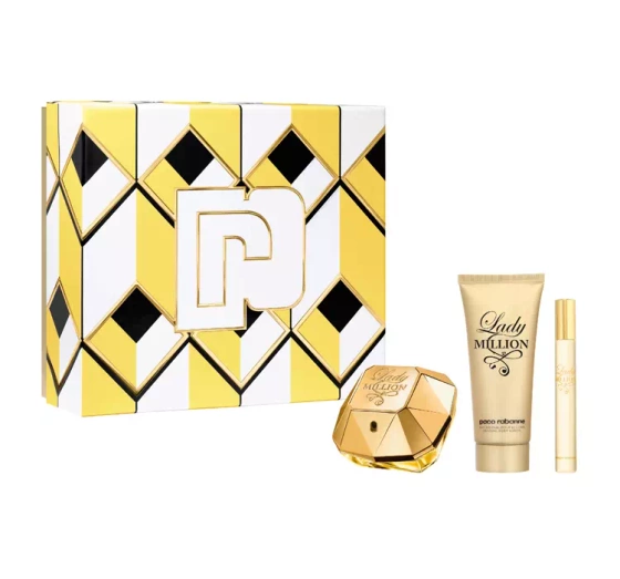 Rabanne Lady Million woda perfumowana spray 80 ml 10 ml balsam do ciała 100 ml