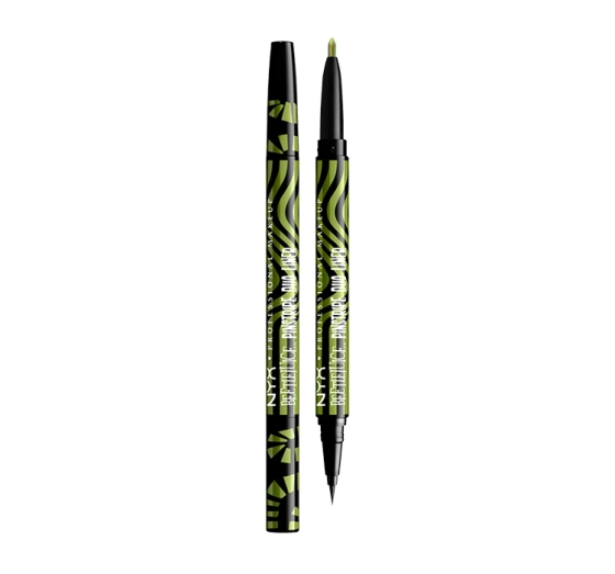NYX Professional Makeup × Beetlejuice dwustronny eyeliner 03 Black Green Chrome 0,1 g 0,4 ml