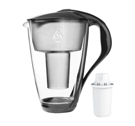 Dafi Crystal LED szklany dzbanek filtrujący 2 l Czarny wkład Classic