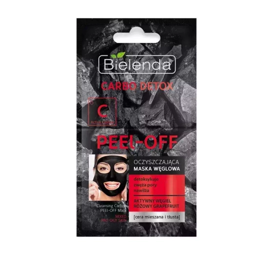 Bielenda Carbo Detox czarna maska węglowa Peel Off 2 x 6 g