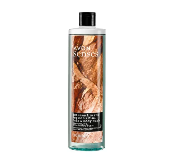 Avon Senses żel do mycia ciała i włosów dla mężczyzn 2w1 Extreme Limits 500 ml