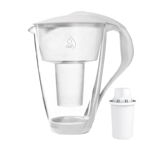 Dafi Crystal LED szklany dzbanek filtrujący 2 l Biały wkład Classic