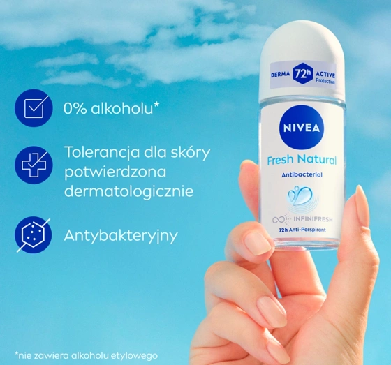 NIVEA Fresh Natural antyperspirant roll-on dla kobiet 50 ml