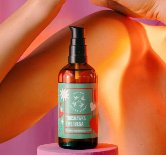Mydlarnia Cztery Szpaki Truskawka i Werbena naturalny olejek do masażu ciała i twarzy 100ml