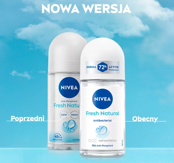 NIVEA Fresh Natural antyperspirant roll-on dla kobiet 50 ml