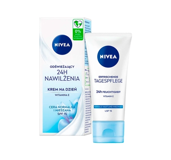 NIVEA 24h Nawilżenia odświeżający krem do twarzy na dzień SPF15 50 ml