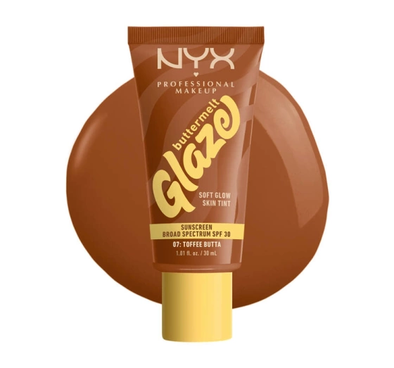 NYX Professional Makeup Buttermelt Glaze podkład w kremie SPF30 07 Toffee Butta 30 ml