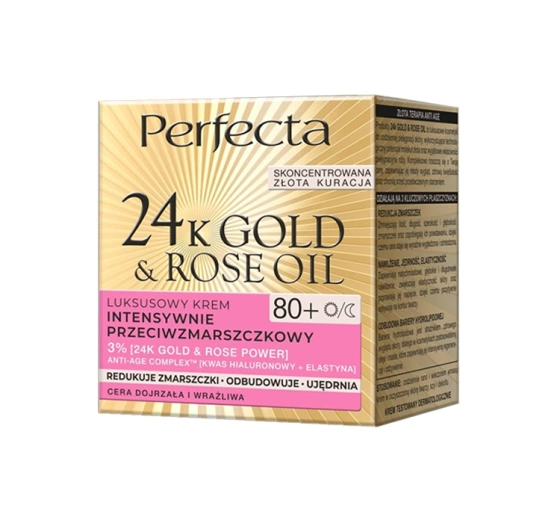 Perfecta Gold&Rose luksusowy krem przeciwzmarszczkowy na dzień i na noc 80 50ml