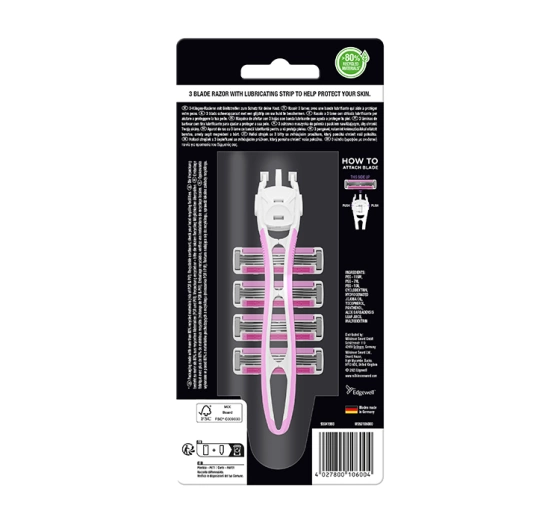 Wilkinson Sword Intuition Flow maszynka do golenia dla kobiet rączka 4 wkłady