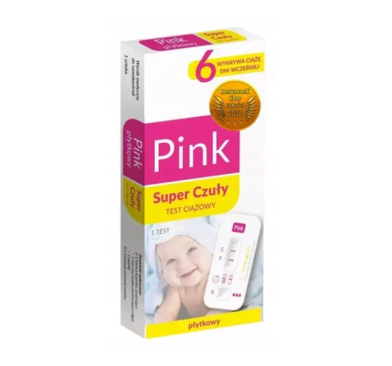 Hydrex super czuły płytkowy test ciążowy HCG Pink 1 sztuka