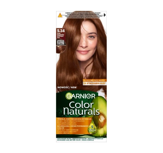 Garnier Color Naturals trwała farba do włosów 5.34 Złocisty Kasztanowy Brąz