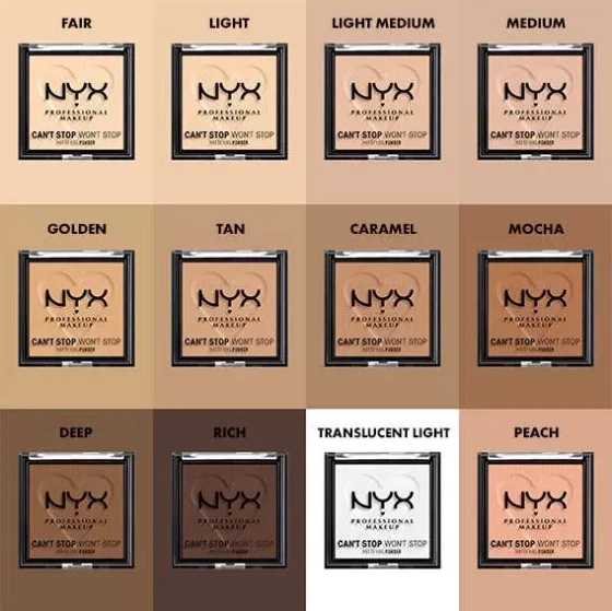 NYX Professional Makeup Can't Stop Won't Stop puder matujący 09 Deep 6 g