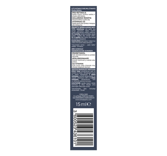 L'Oréal Paris Revitalift Laser X3 krem przeciwstarzeniowy o potrójnym działaniu pod oczy 15 ml