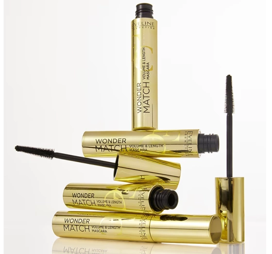 Eveline Cosmetics Wonder Match pogrubiająco-wydłużający tusz do rzęs Intense Black 7 ml