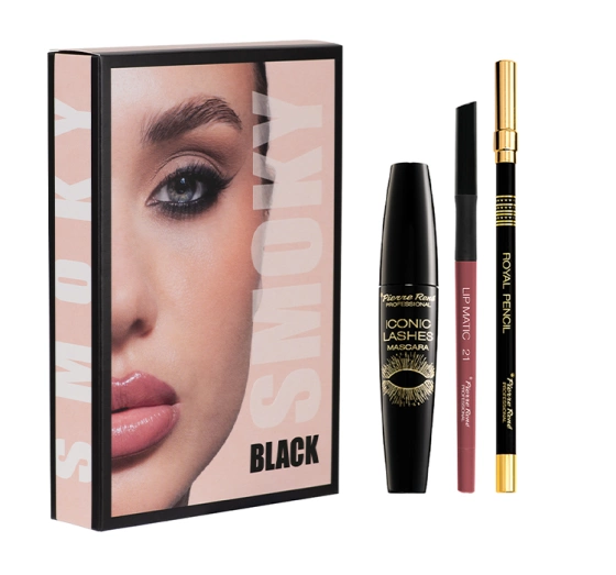 Pierre Rene Smoky Black zestaw do makijażu kredka do oczu konturówka tusz do rzęs