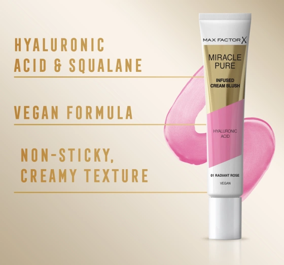 Max Factor Miracle Pure kremowy róż do policzków 01 Radiant Rose 15 ml