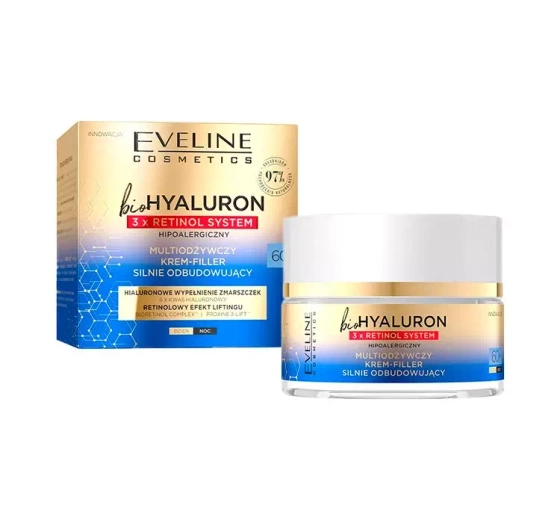 Eveline Cosmetics Biohyaluron 3 x Retinol System 60 multiodżywczy krem-filler silnie odbudowujący 50 ml