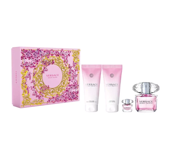 Versace Bright Crystal woda toaletowa spray 90 ml 5 ml żel pod prysznic 100 ml balsam do ciała 100 ml