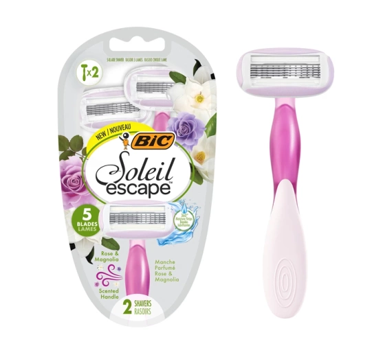BIC Soleil Escape jednorazowe maszynki do golenia dla kobiet Róża & Magnolia 2 sztuki