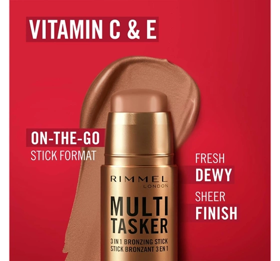 Rimmel Multi Tasker rozświetlający bronzer w sztyfcie 002 Medium 4,5g