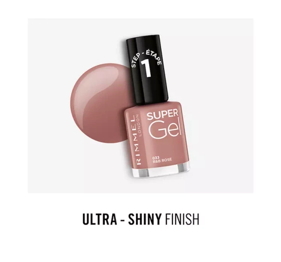 RIMMEL SUPER GEL LAKIER ŻELOWY DO PAZNOKCI 033 R&B ROSE 12ML
