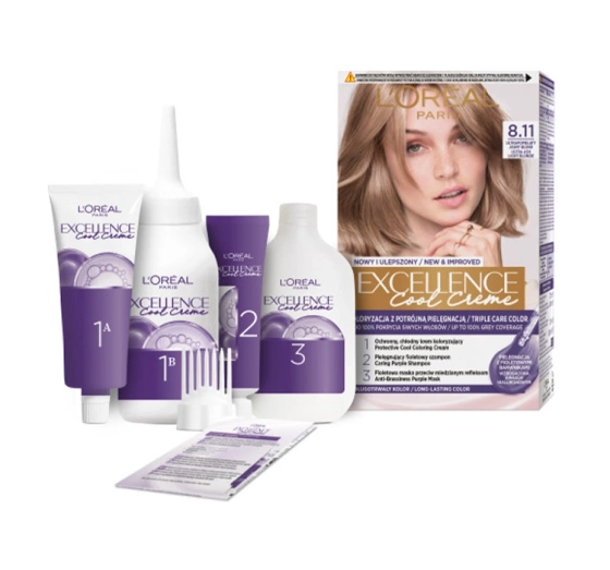 L'Oréal Paris Excellence Cool Creme farba do włosów 8.11 Ultrapopielaty jasny blond