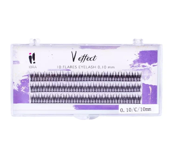Ibra Sztuczne Rzęsy V Effect kępki czarne 10mm