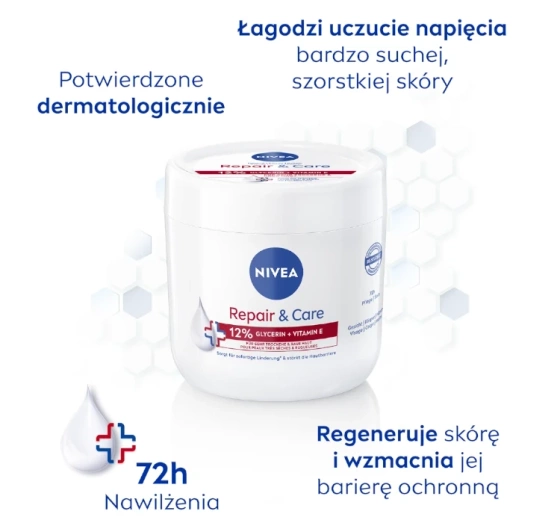 NIVEA Repair&Care krem nawilżająco-regenerujący do ciała, twarzy i dłoni 400 ml