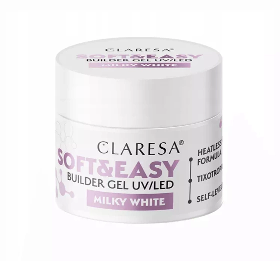 Claresa Soft & Easy żel budujący Milky White 45 g