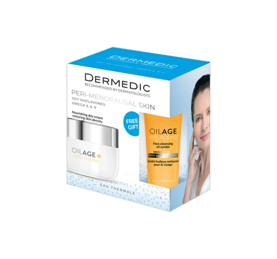 Dermedic Oilage Anti-Ageing zestaw kosmetyków do pielęgnacji twarzy krem 50 ml olejowy syndet 25 ml