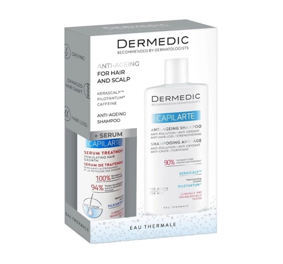 Dermedic Capilarte zestaw dermokosmetyków do włosów szampon 300 ml serum-kuracja 150 ml
