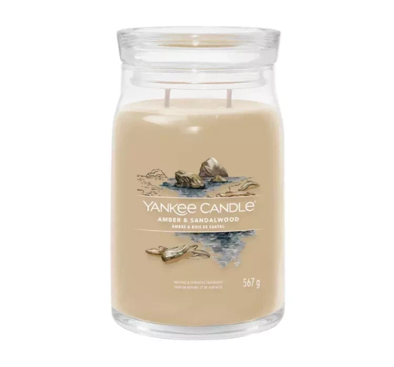 Yankee Candle Signature duża świeca zapachowa Amber & Sandalwood 567 g