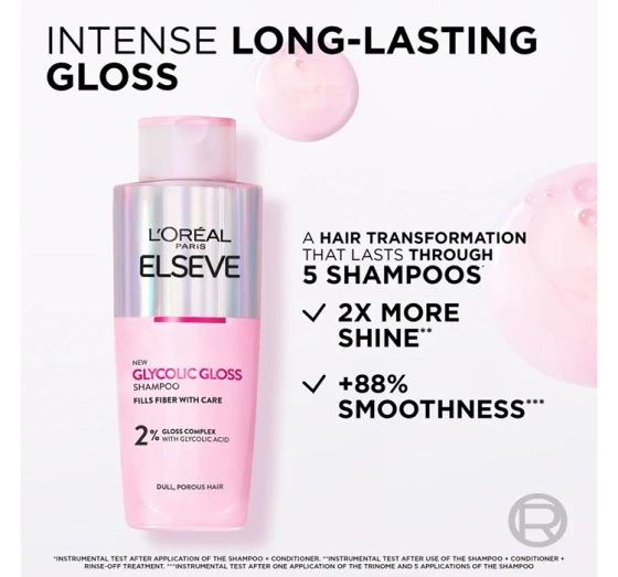 L'Oréal Paris Elseve Glycolic Gloss szampon do włosów matowych i szorstkich 200 ml