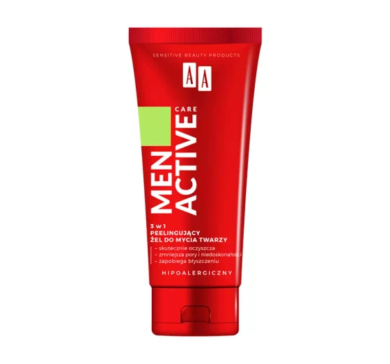 AA Men Active Care peelingujący żel do mycia twarzy 3w1 150 ml