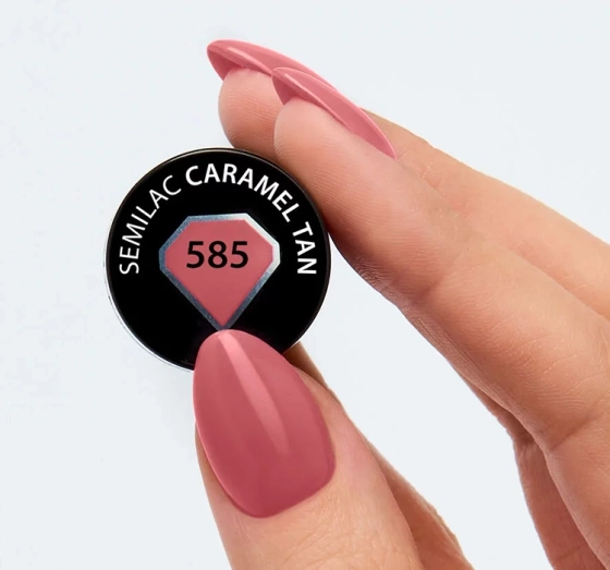Semilac Naked Nails lakier hybrydowy 585 Caramel Tan 7 ml
