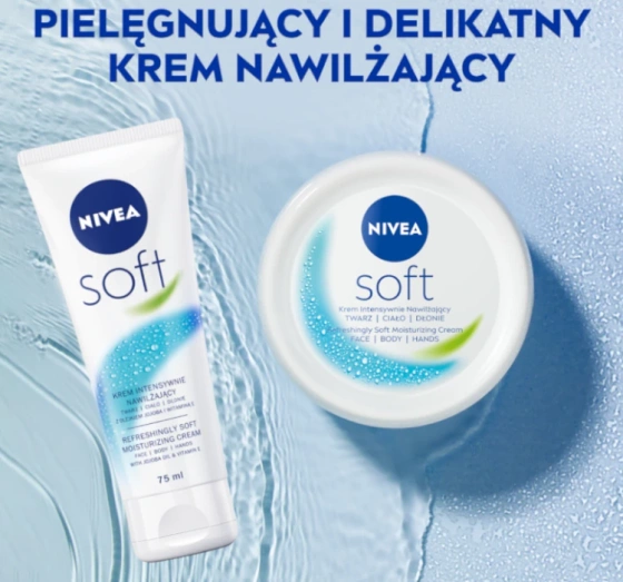 NIVEA Soft intensywnie nawilżający krem do twarzy, ciała i dłoni 75 ml