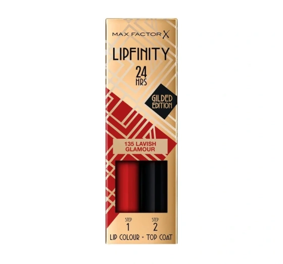 Max Factor Lipfinity pomadka 135 Lavish Glamour 2,3 ml Top Coat 1,9 g