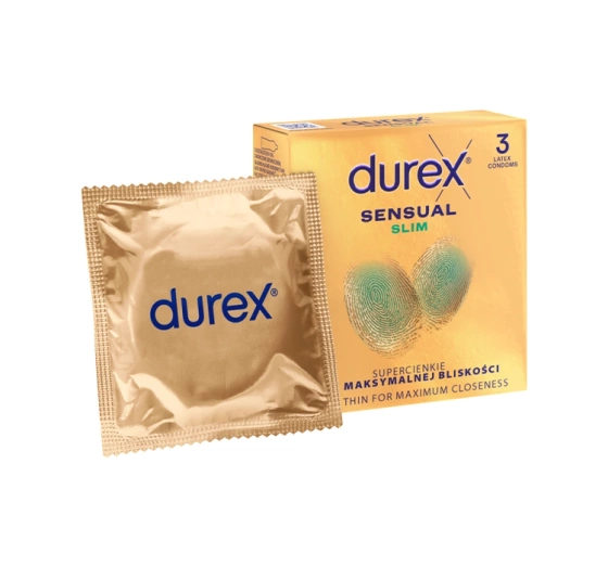 Durex Sensual Slim ultracienkie prezerwatywy dopasowane 3 szt